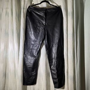 NWOT Ever New Black Alexis Vegan Leather Slim Leg Pant